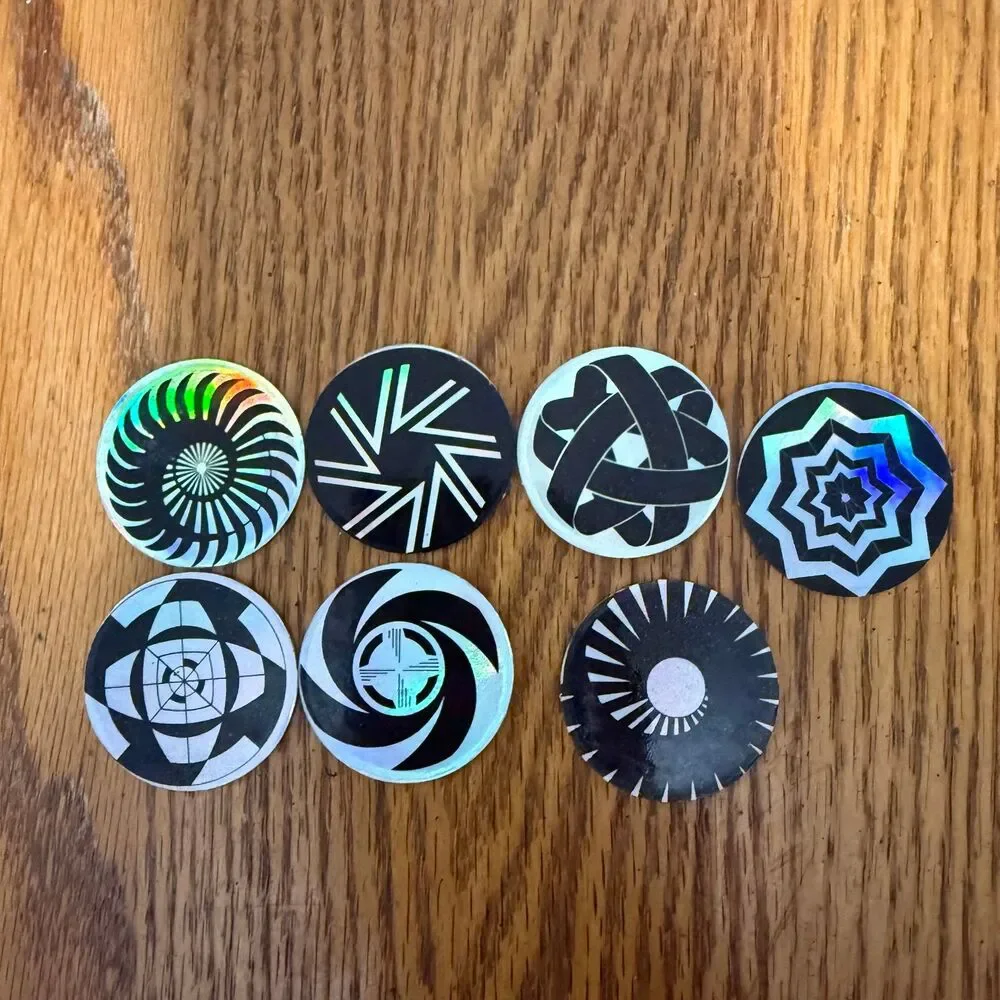 Lot of 7 Troll Pogs holographic Vintage Advertising Game 90s